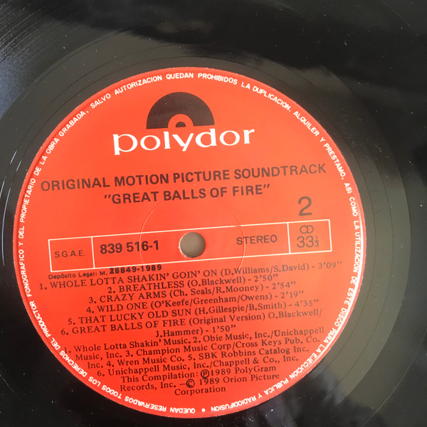 ¡Gran Bola De Fuego! = Great Balls Of Fire! (Banda Sonora Original De La Pelicula)