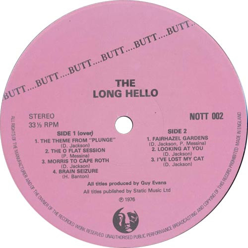 The Long Hello - The Long Hello | Butt (NOTT 002) - 3