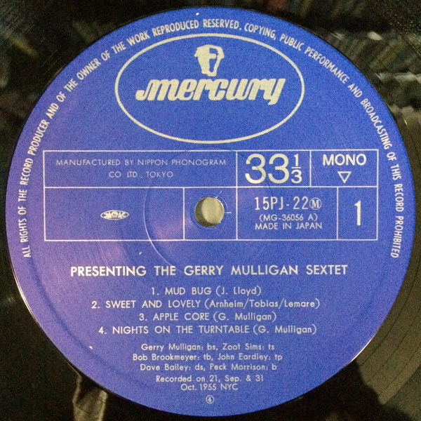 Gerry Mulligan And His Sextet - Presenting The Gerry Mulligan Sextet | EmArcy (15PJ-22(M)) - 3