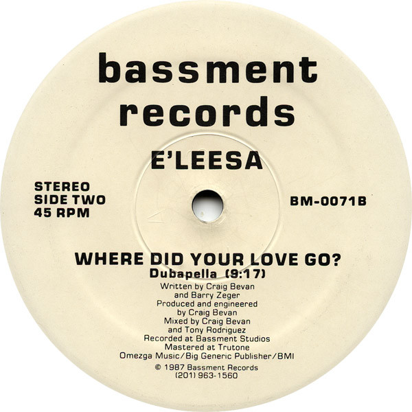E'leesa Weldon - Where Did Your Love Go? | Bassment Records (BM-0071) - 2