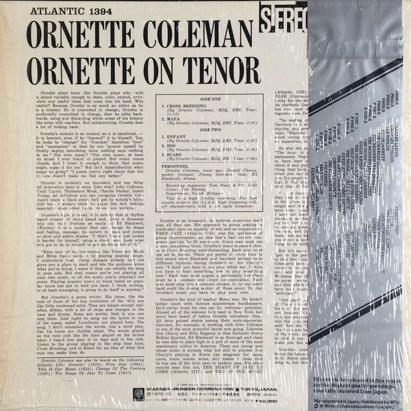 Ornette Coleman - Ornette On Tenor | Atlantic (P-6105A) - 2