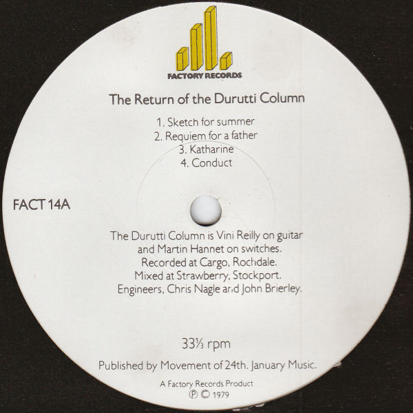 The Durutti Column - The Return Of The Durutti Column | Factory (FACT 14) - 3 The Durutti Column - The Return Of The Durutti Column | Factory (FACT 14) - 3