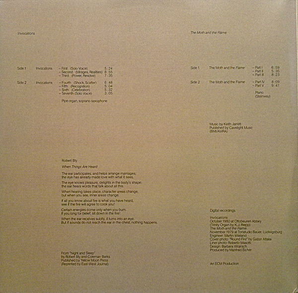 Keith Jarrett - Invocations / The Moth And The Flame | ECM Records (ECM 1201/02) - 3