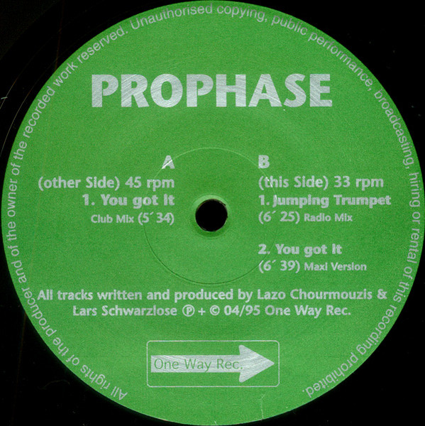 Prophase - You Got It | One Way Records (OW003)