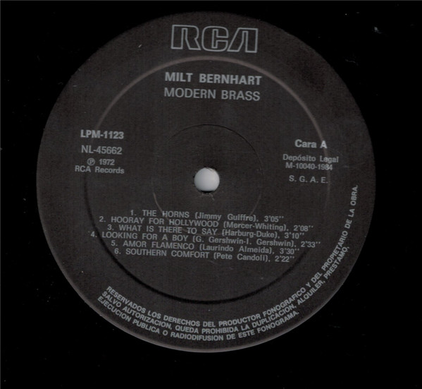 Milt Bernhart Brass Ensemble - Modern Brass | RCA (NL-45662) - 3