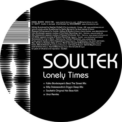 Soultek - Lonely Times | Disco Inc. (DI 006) - 2