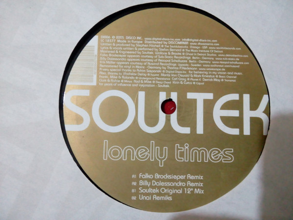 Soultek - Lonely Times | Disco Inc. (DI 006) - 3