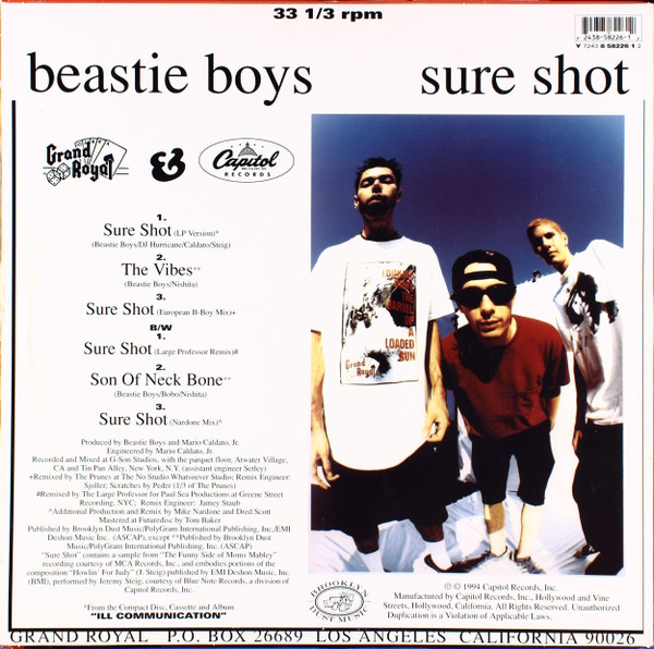 Beastie Boys - Sure Shot | Grand Royal (Y 7243 8 58226 1 2) - 2