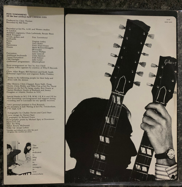 Pete Townshend - All The Best Cowboys Have Chinese Eyes | Atlantic (20.089) - 3