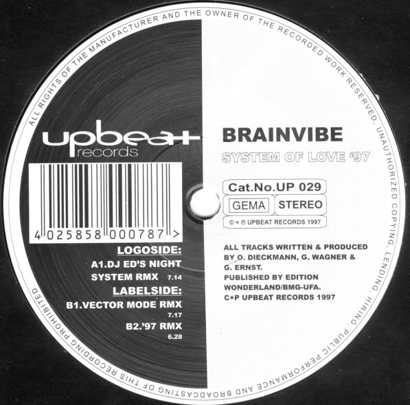 Brainvibe - System Of Love '97 | Upbeat Records (UP 029)
