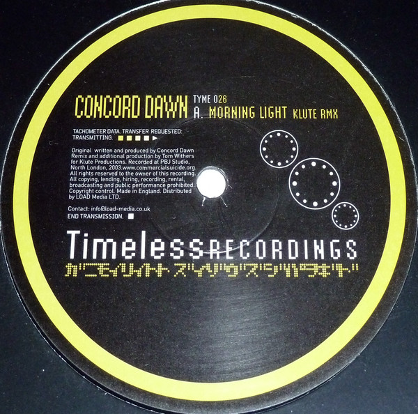 Concord Dawn - Morning Light (Klute Remix) / Don't Tell Me | Timeless Recordings (TYME 026) - main