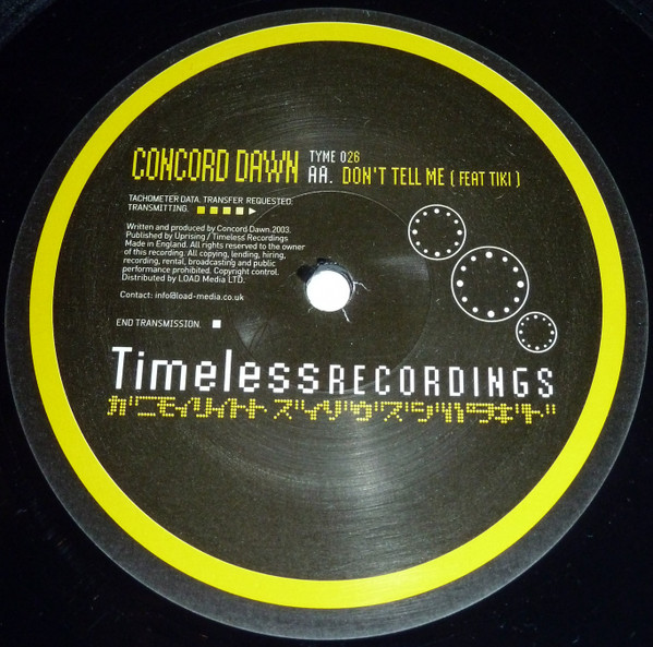 Concord Dawn - Morning Light (Klute Remix) / Don't Tell Me | Timeless Recordings (TYME 026) - 2