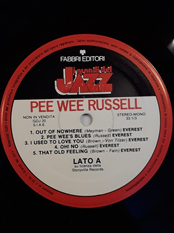 Pee Wee Russell - Pee Wee Russell | Fabbri Editori (GDJ 20) - 2