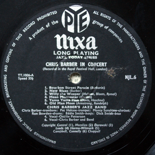 Chris Barber's Jazz Band With Ottilie Patterson And The Johnny Duncan Skiffle Group - Chris Barber In Concert | Pye Records (NJL 6) - 3