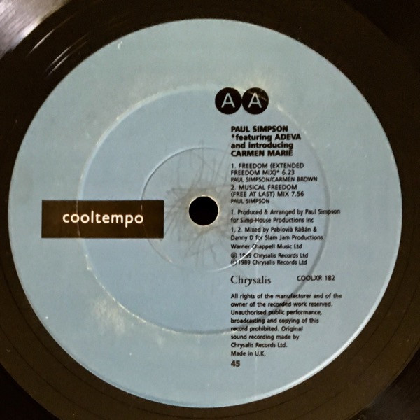 Paul Simpson Featuring Candi Staton - Musical Freedom (You Got The Love Mix) | Cooltempo (COOLXR 182) - 3 Paul Simpson Featuring Candi Staton - Musical Freedom (You Got The Love Mix) | Cooltempo (COOLXR 182) - 3
