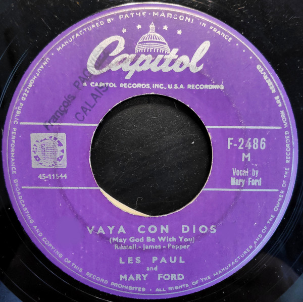 Les Paul & Mary Ford - Vaya Con Dios (May God Be With You) / Johnny (Is The Boy For Me) | Capitol Records (F-2486)