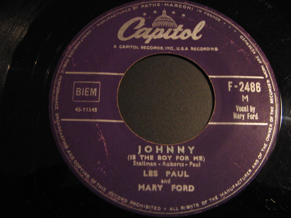 Les Paul & Mary Ford - Vaya Con Dios (May God Be With You) / Johnny (Is The Boy For Me) | Capitol Records (F-2486) - 3