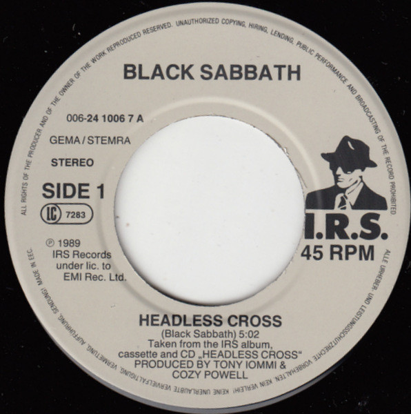 Black Sabbath - Headless Cross | I.R.S. Records (006-24 1006 7) - 3