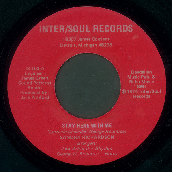 Sandra Richardson - Stay Here With Me | Inter/Soul Records (IS 103)