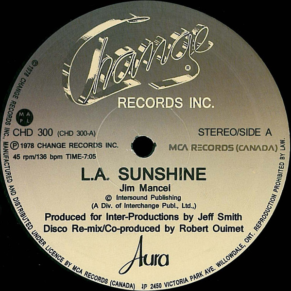 Aura Urziceanu - L.A. Sunshine | Change Records (CHD 300) - main