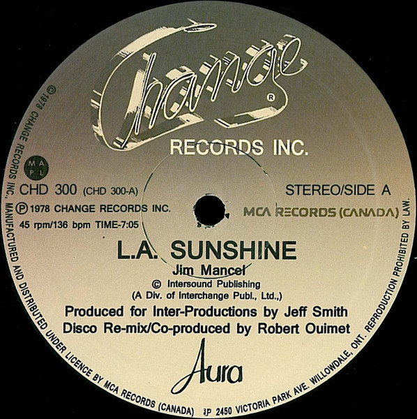 Aura Urziceanu - L.A. Sunshine | Change Records (CHD 300) - 2