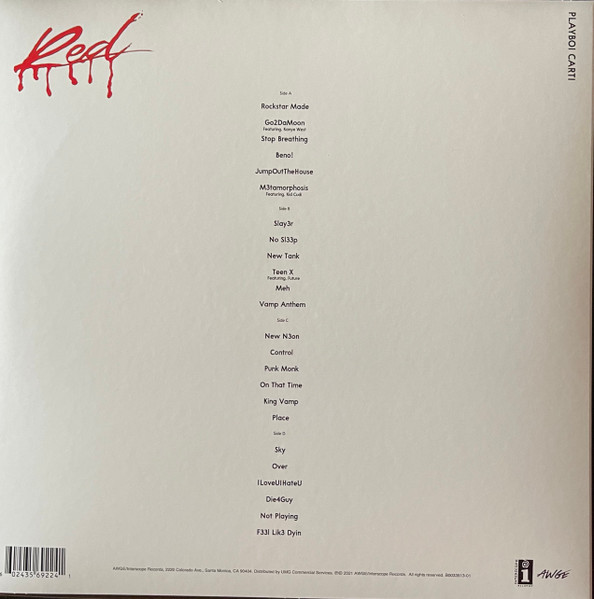 Playboi Carti - Whole Lotta Red | Interscope Records (B0033513-01) - 2