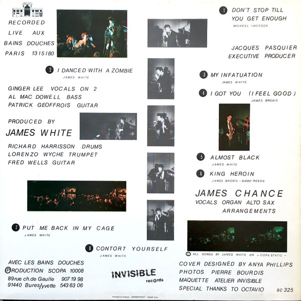 James Chance & The Contortions - Live Aux Bains Douches | Invisible Records (SCOPA 10008) - 2