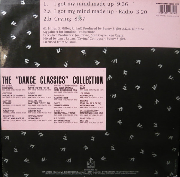 Instant Funk - I Got My Mind Made Up / Crying | BCM Records (BCM 12759) - 2