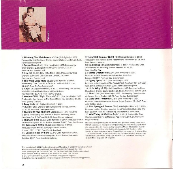 Jimi Hendrix - The Ultimate Experience - 25th Anniversary Edition CD | Polydor (517 235-2) - 4