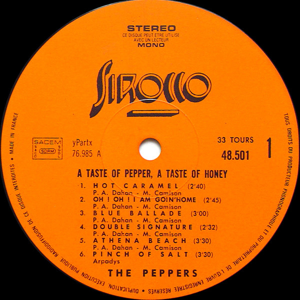 The Peppers - A Taste Of Pepper, A Taste Of Honey | Sirocco (48.501) - 3 The Peppers - A Taste Of Pepper, A Taste Of Honey | Sirocco (48.501) - 3