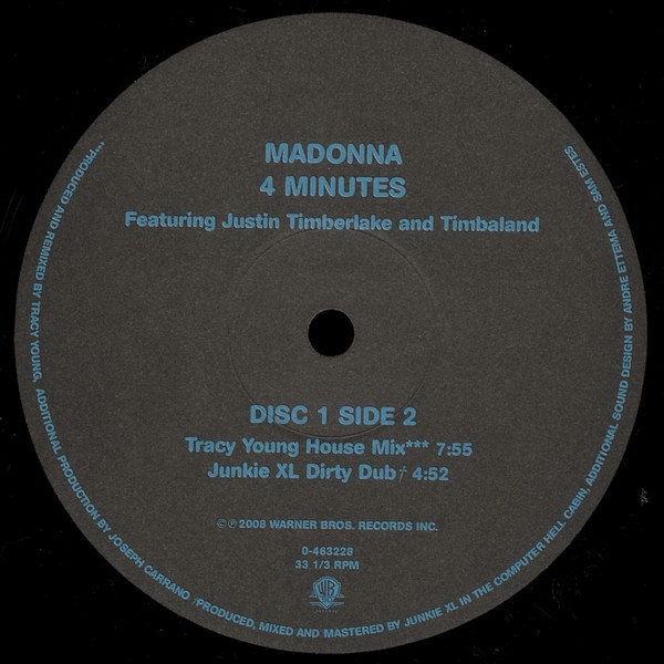 Madonna Featuring Justin Timberlake And Timbaland - 4 Minutes | Warner Bros. Records (463228-0) - 3