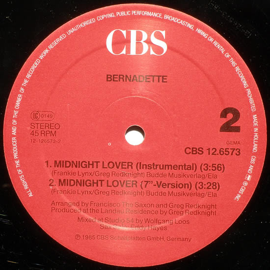 Bernadette - Midnight Lover | CBS (CBSA 12.6573) - 4 Bernadette - Midnight Lover | CBS (CBSA 12.6573) - 4