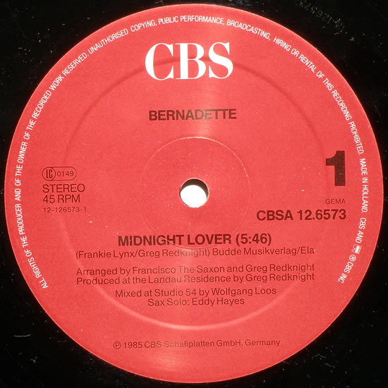 Bernadette - Midnight Lover | CBS (CBSA 12.6573) - 3 Bernadette - Midnight Lover | CBS (CBSA 12.6573) - 3