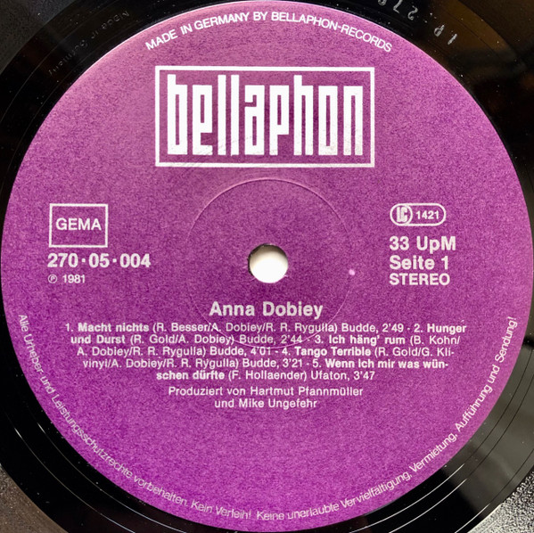 Anna Dobiey - Anna Dobiey | Bellaphon (270·05·004) - 3 Anna Dobiey - Anna Dobiey | Bellaphon (270·05·004) - 3