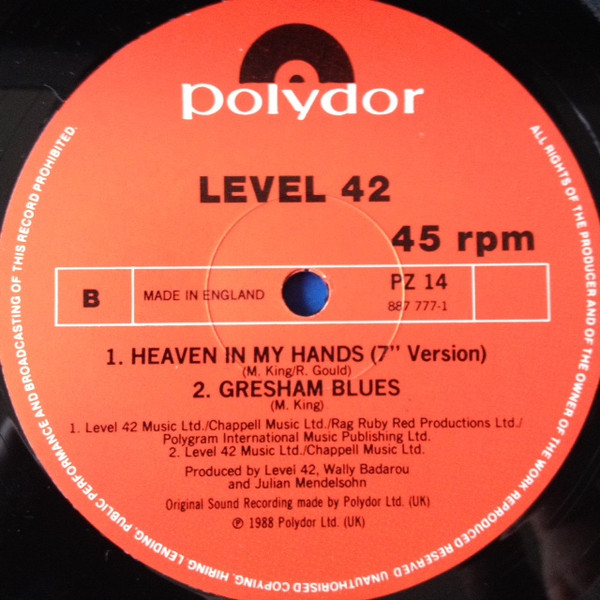 Level 42 - Heaven In My Hands | Polydor (PZ 14) - 4