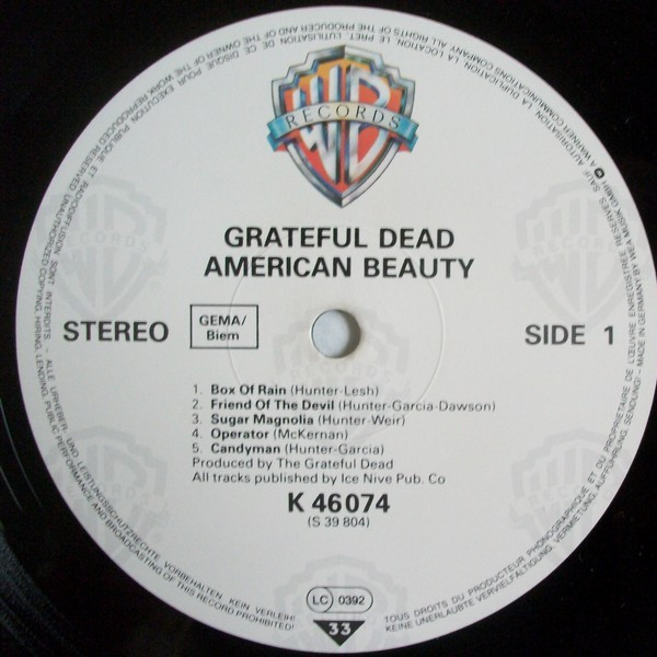 The Grateful Dead - American Beauty | Warner Bros. Records (46 074) - 3 The Grateful Dead - American Beauty | Warner Bros. Records (46 074) - 3