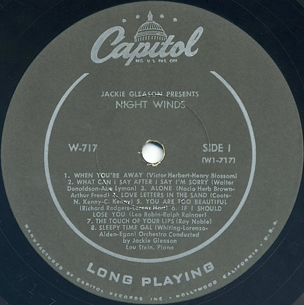 Jackie Gleason - Night Winds | Capitol Records (W717) - 3 Jackie Gleason - Night Winds | Capitol Records (W717) - 3