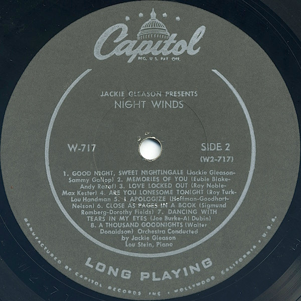 Jackie Gleason - Night Winds | Capitol Records (W717) - 4 Jackie Gleason - Night Winds | Capitol Records (W717) - 4