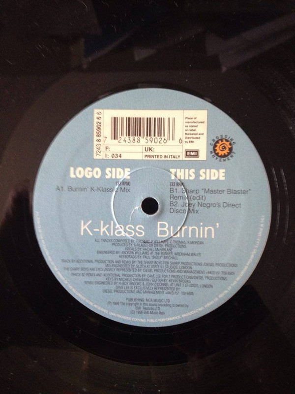 K-Klass - Burnin' | Crossing Movements (7243 8 85902 6)