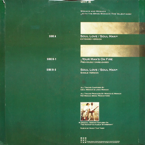 Womack & Womack - Soul Love / Soul Man | Manhattan Records (12MT 16) - 2