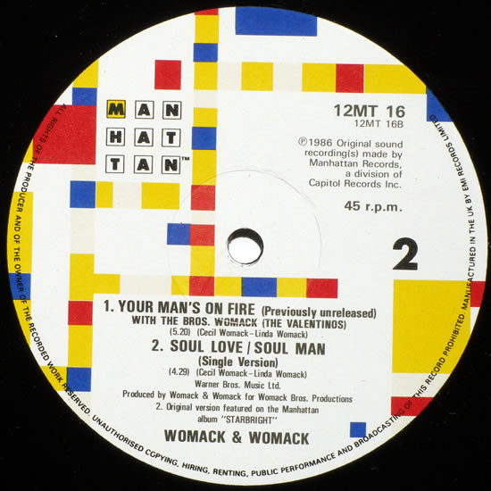 Womack & Womack - Soul Love / Soul Man | Manhattan Records (12MT 16) - 4