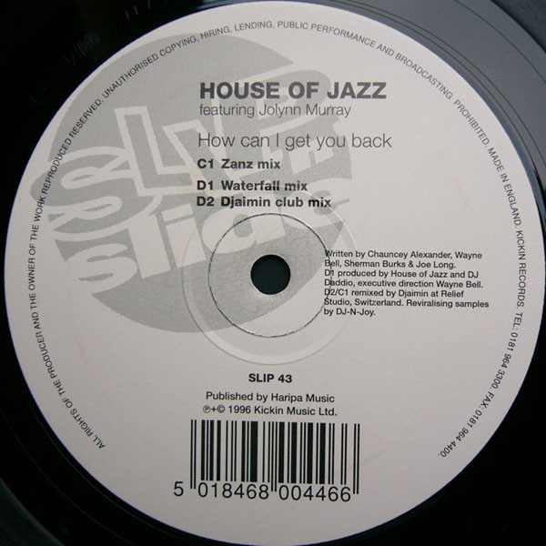 House Of Jazz  &  Jolynn Murray - How Can I Get You Back | Slip 'n' Slide (SLIP 43) - 7