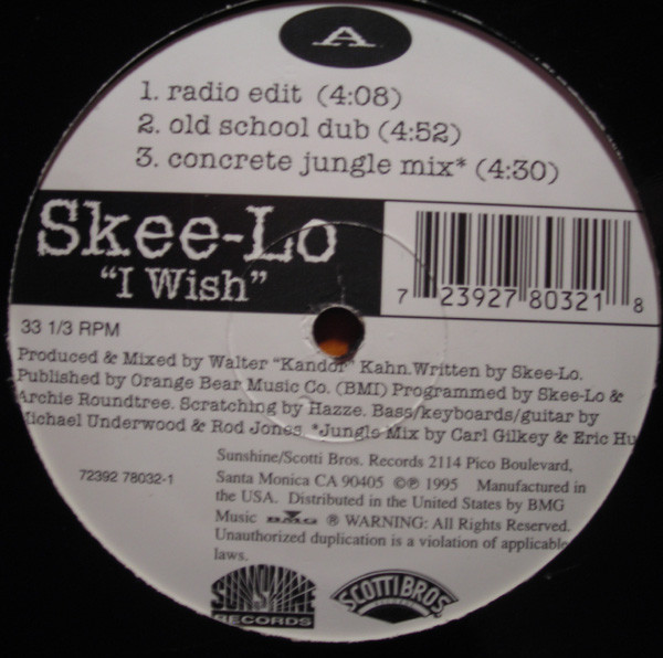 Skee-Lo - I Wish | Scotti Bros. Records (72392 78032-1) - main