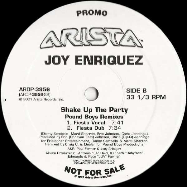 Joy Enriquez - Shake Up The Party | Arista (ARDP-3956)