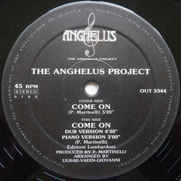 The Anghelus Project - Come On | Out (OUT 3344)