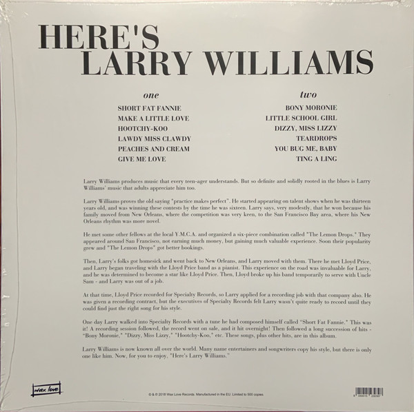Larry Williams - Here's Larry Williams | Wax Love (WLV82083) - 2