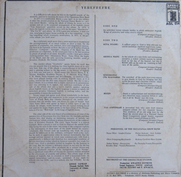 The Ogyatanaa Show Band - African Fire - Yerefrefre | Agoro Records (AGL 014) - 2 The Ogyatanaa Show Band - African Fire - Yerefrefre | Agoro Records (AGL 014) - 2