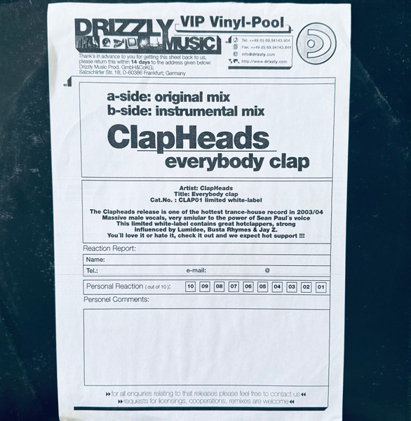 ClapHeads - Everybody Clap | Drizzly (CLAP01) - 3