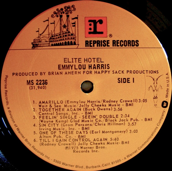 Emmylou Harris - Elite Hotel | Reprise Records (MS 2236) - 3
