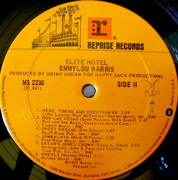 Emmylou Harris - Elite Hotel | Reprise Records (MS 2236) - 4